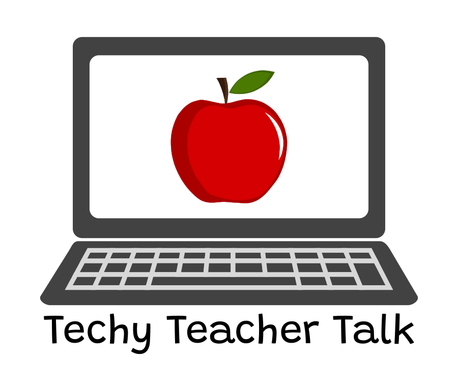 Apple on a laptop screen for Techy Teacher Talk logo